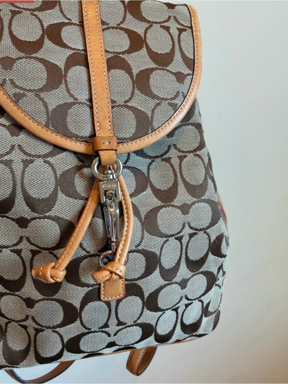 Coach Vintage Signature 'C' Jacquard Canvas/Leather Backpack Brown/Khaki